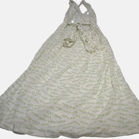 A New Day Whimsical Fish Print Halter Maxi Dress Sz L - Picture 5 of 7